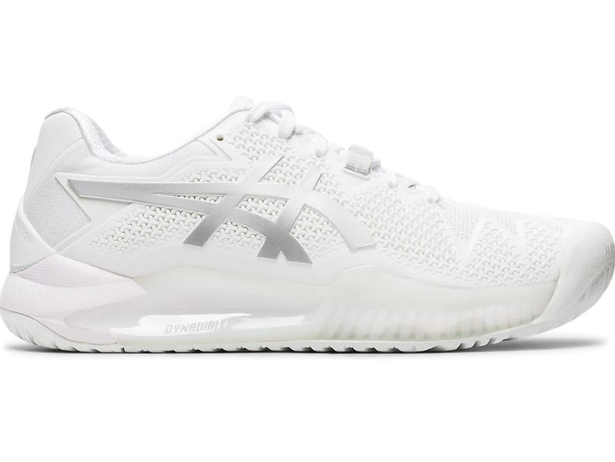 Asics Women&amp;apos;s Gel Resolution 8 Tennis Shoes (White/Pure Silver)