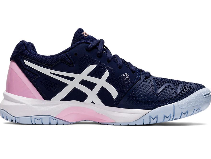 Asics Junior Gel Resolution 8 GS Tennis Shoes (Peacoat/Cotton Candy)