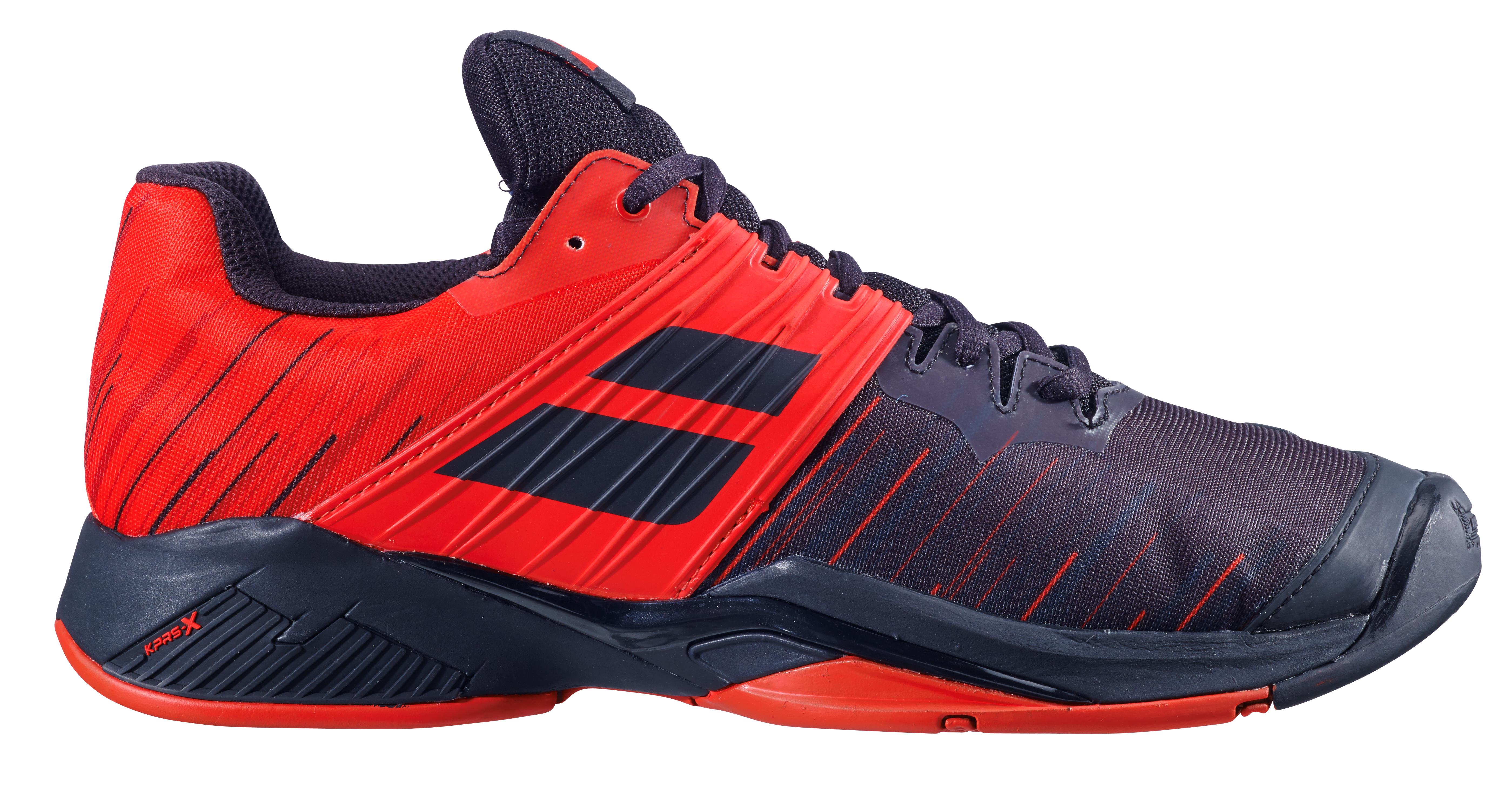 Babolat Men&amp;apos;s Propulse Fury All Court Tennis Shoes (Black/Tomato Red)