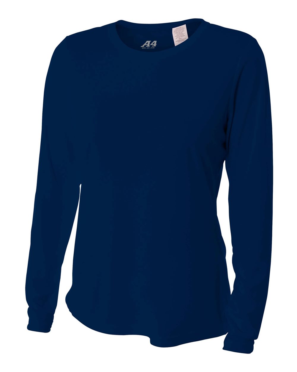 A4 Women's Performance Long-Sleeve Crew Neck Shirt (Navy)