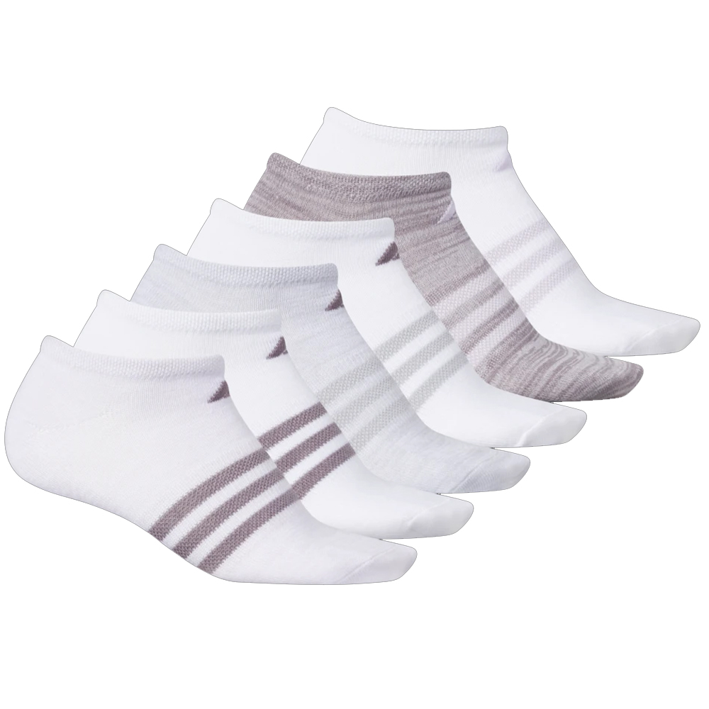 Adidas Women's Superlite No Show Socks (6-Pair), Purple Tint - White ...