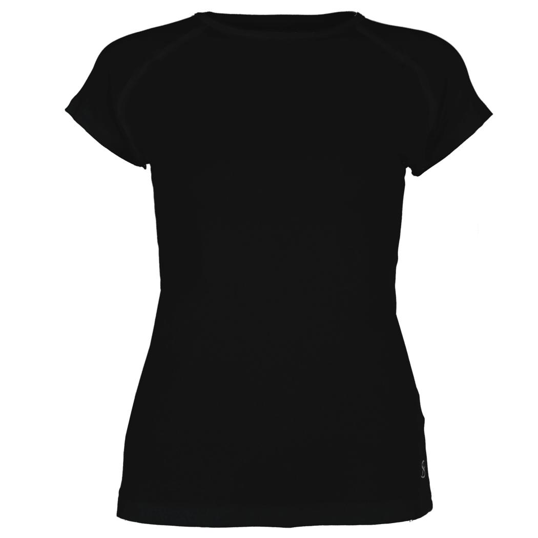 Sofibella Women&amp;apos;s Classic Mock Sleeve Tennis Top (Black)