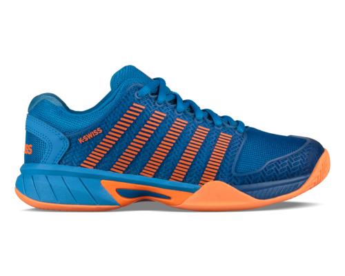 K-Swiss Junior Hypercourt Express Tennis Shoe (Brilliant Blue/Neon Orange)