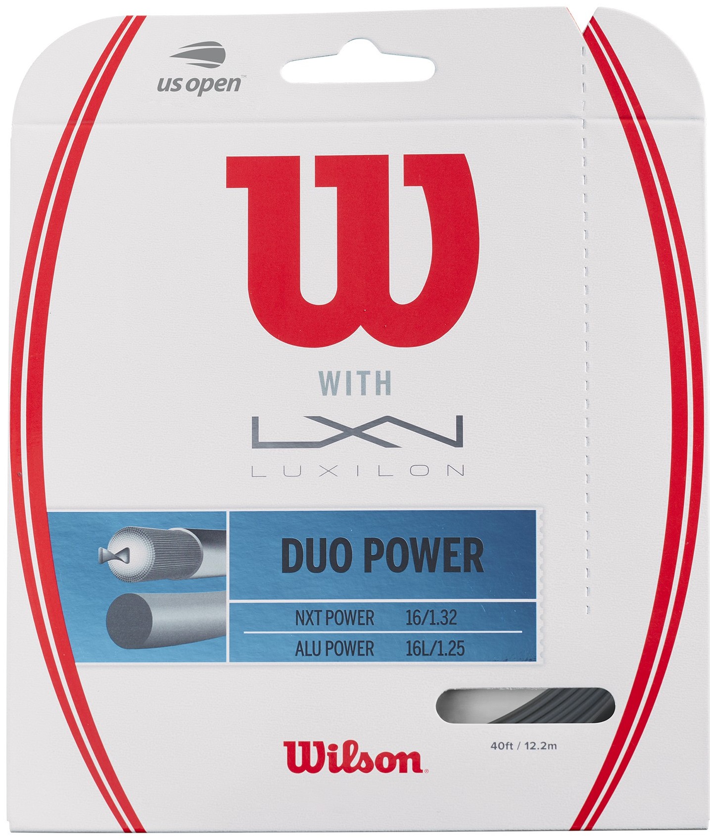 Wilson Duo Power Hybrid NXT Power &amp; Luxilon ALU Power 125 16g Tennis String Set
