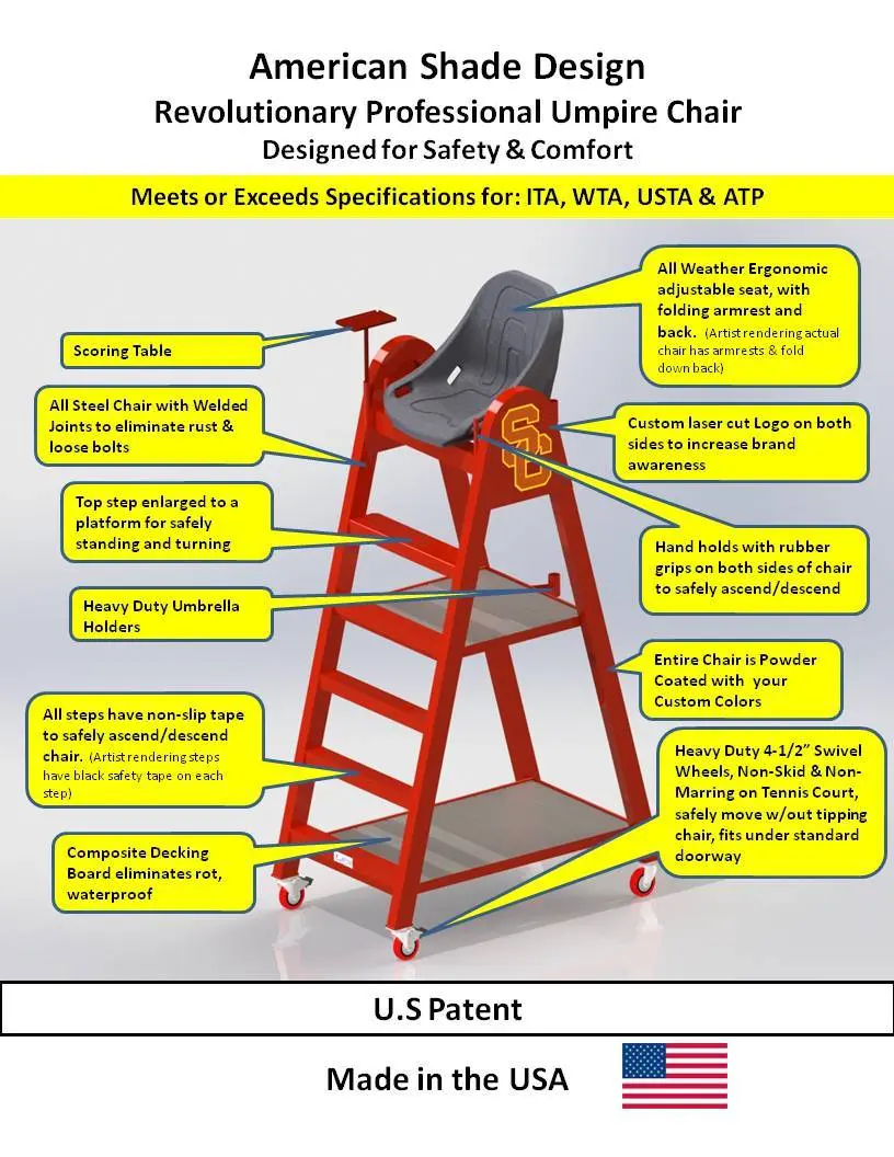 Custom Logo Umpire Chair