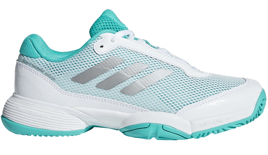 Adidas Barricade xJ Junior Tennis Shoe (Hi-res Aqua/White/Matte Silver)