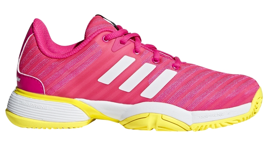 Adidas Barricade xJ Junior Tennis Shoe (Shock Pink/White/Shock Yellow)
