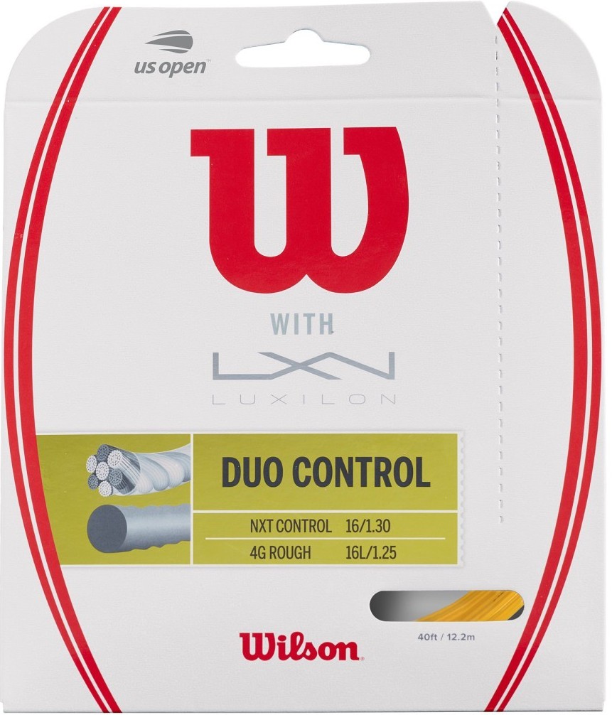 Wilson Duo Control Hybrid NXT Control &amp; Luxilon 4g Rough 16g Tennis String Set