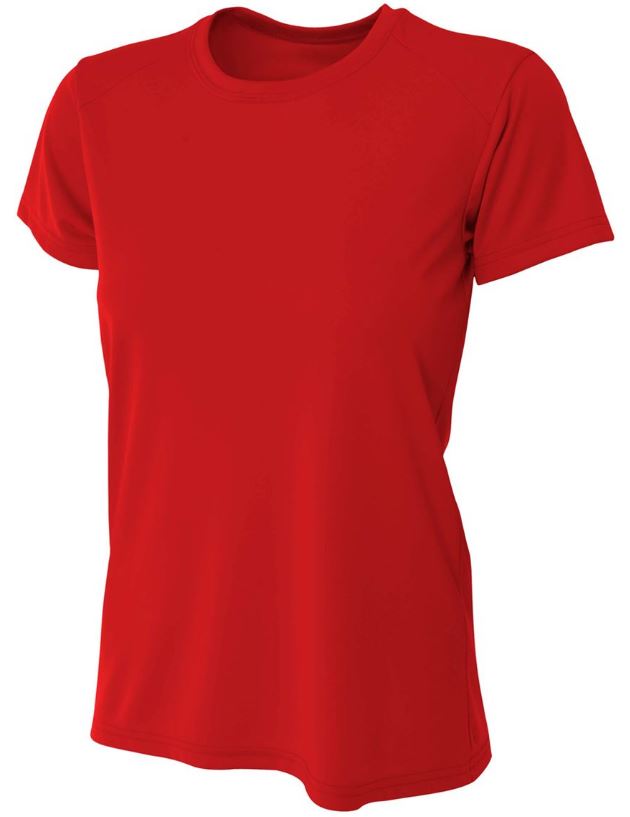 A4 Women's Cooling Performance Crew Neck Tee (Scarlet)