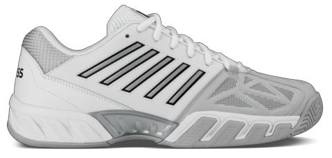K-Swiss Men&amp;apos;s Bigshot Light 3 Tennis Shoes (White/Silver)