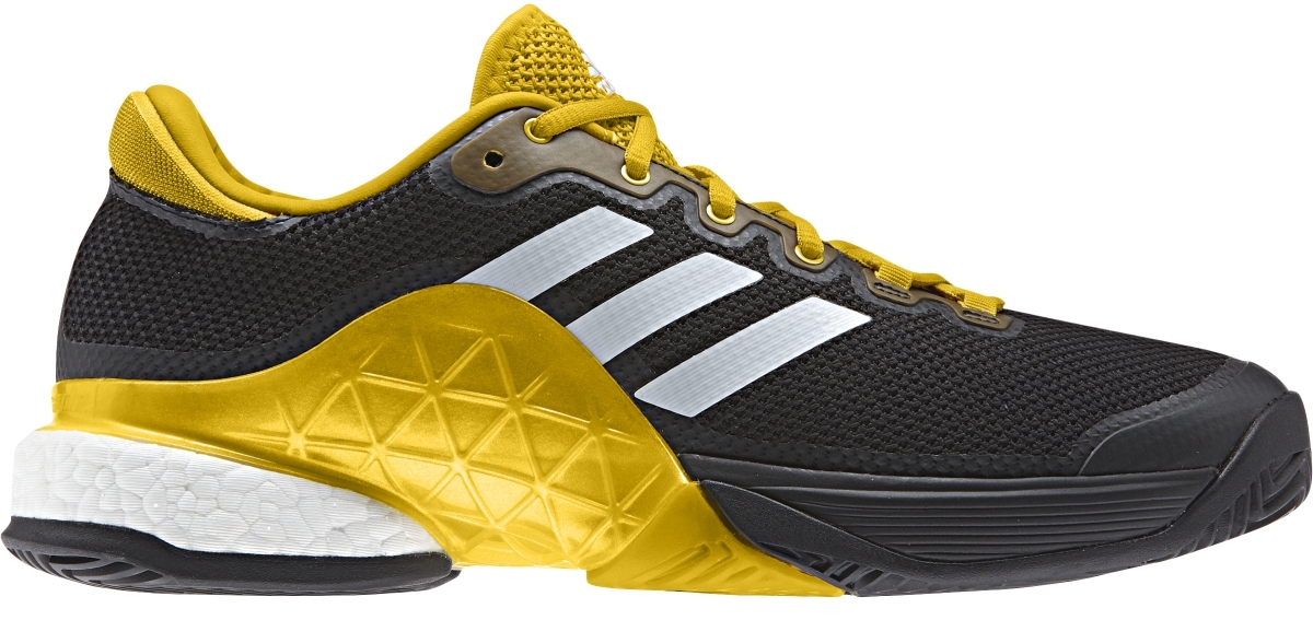 Adidas Men&amp;apos;s Barricade 2017 Boost Tennis Shoes (Core Black/White/Equestrian Yellow)