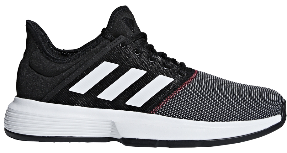 Adidas Men&amp;apos;s GameCourt Tennis Shoes (Black/White/Shock Red)