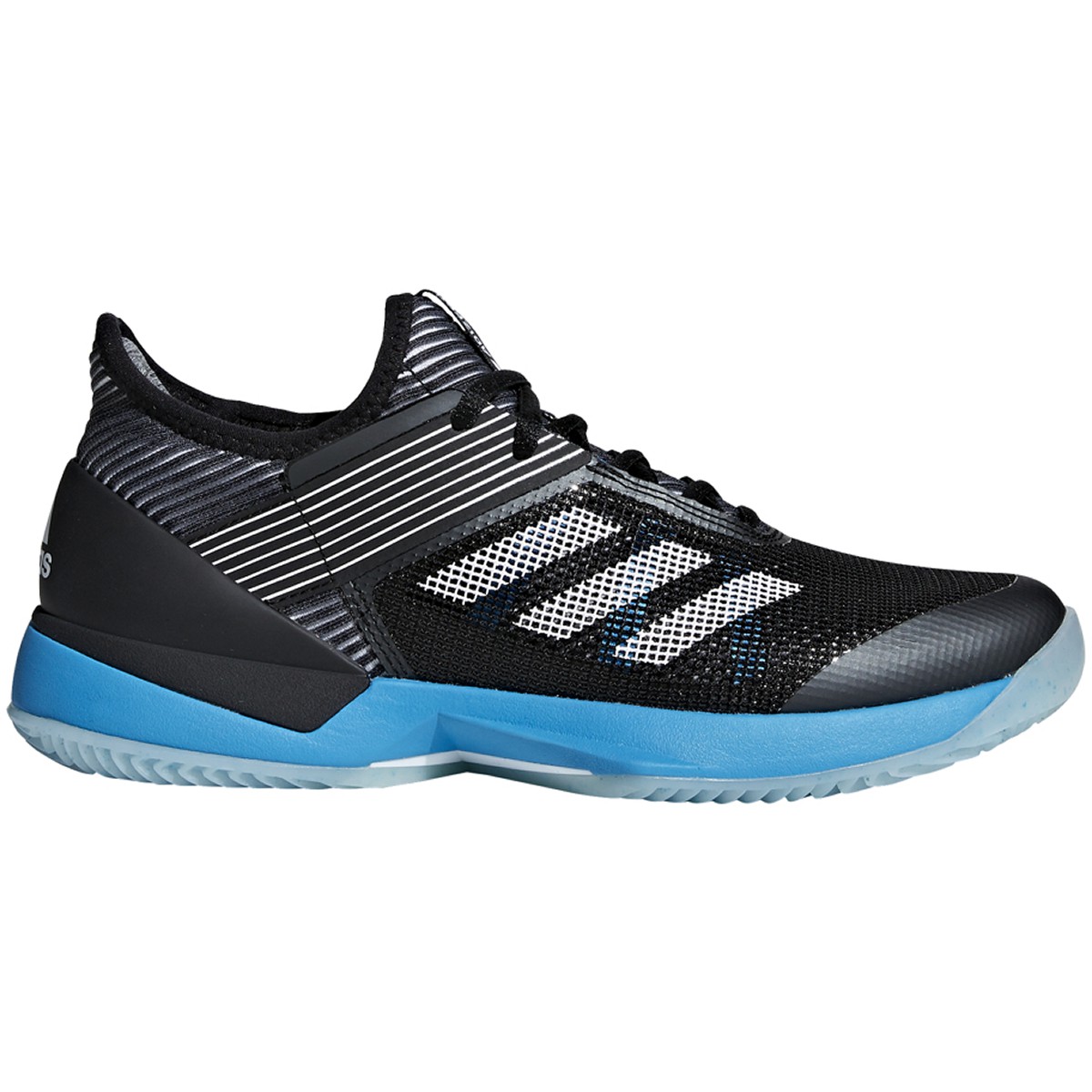 Adidas Women's Adizero Ubersonic 3 Clay Court Tennis Shoes (Black/White/Shock Cyan) - Do It Tennis