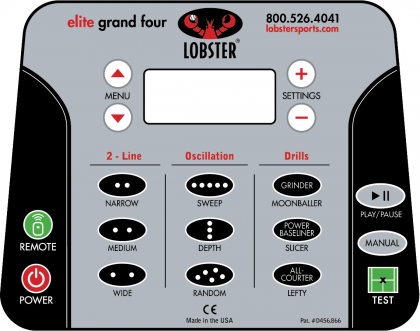 Lobster Elite Grand Four Control Panel Assembly for the EL04 Tennis Ball Machine