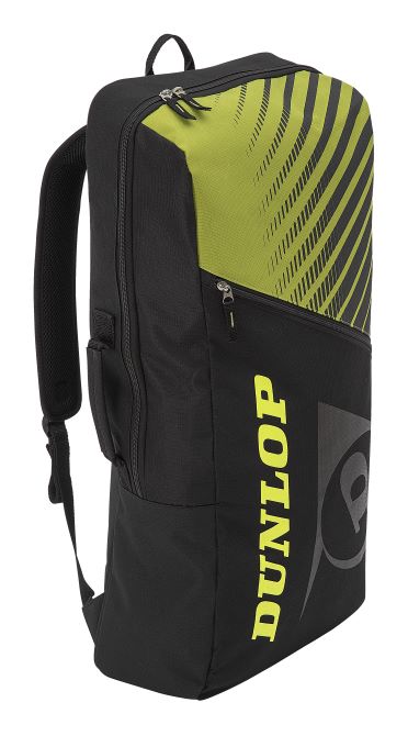 Dunlop SX Club 2 Racket Long Tennis Backpack (Black/Yellow)