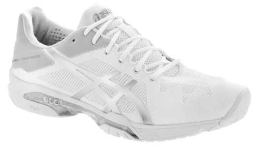 Asics Men&amp;apos;s GEL-Solution Speed 3 Tennis Shoes (White/Silver)