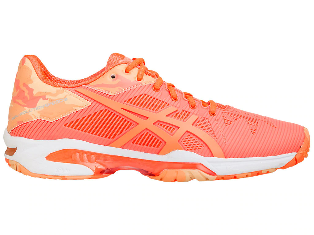 Asics Women&amp;apos;s GEL-Solution Speed 3 Tennis Shoes (Flash Coral/Canteloupe/Apricot Ice)