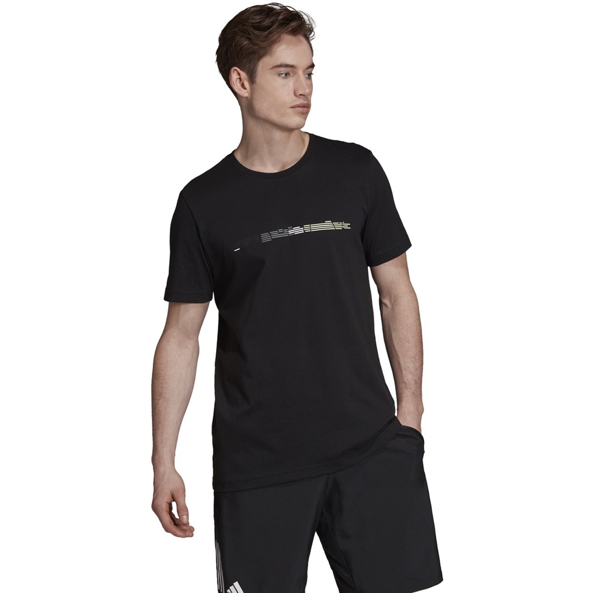 Adidas Men's MatchCode Cotton Graphic Tennis Tee (Black) - Do It Tennis