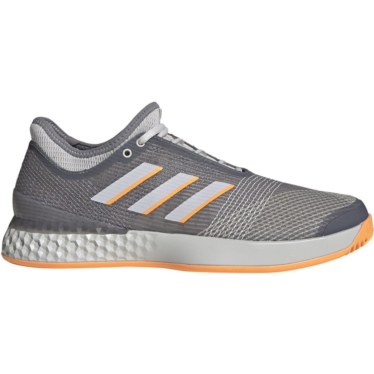 Adidas Men&amp;apos;s Adizero Ubersonic 3.0 Tennis Shoes (Grey/Flash Orange)