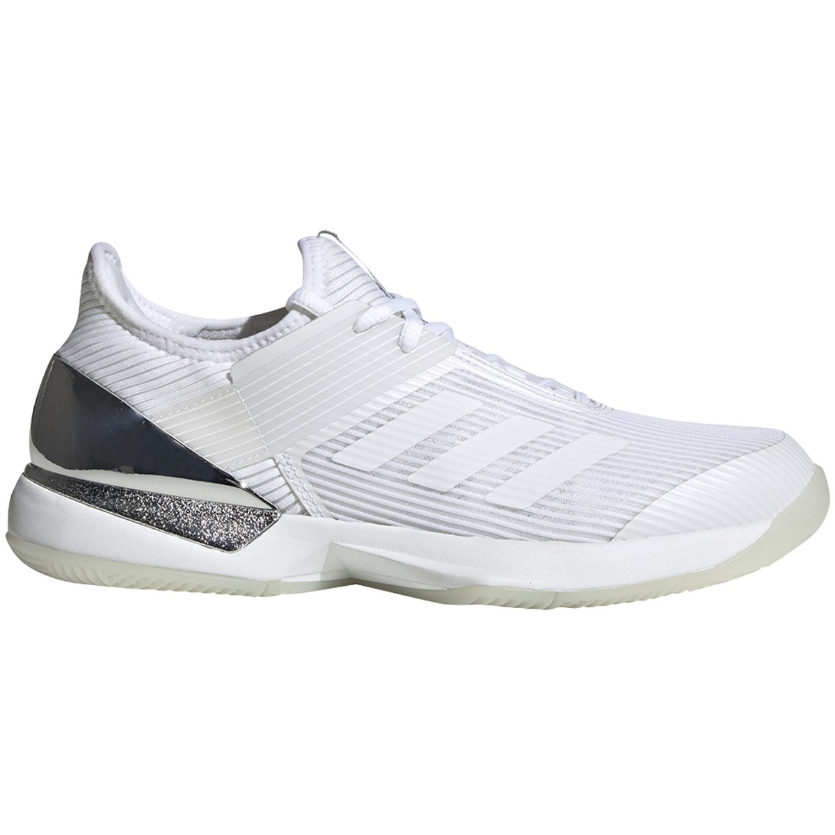Adidas Women&amp;apos;s Adizero Ubersonic 3 Tennis Shoes (White/Matte Silver)