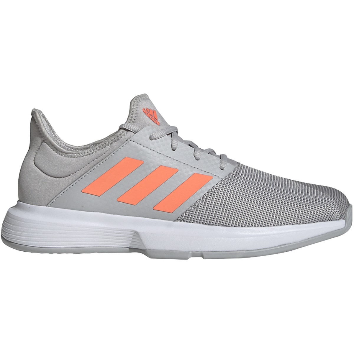 Adidas Men&amp;apos;s GameCourt Tennis Shoes (Grey/Signal Coral)