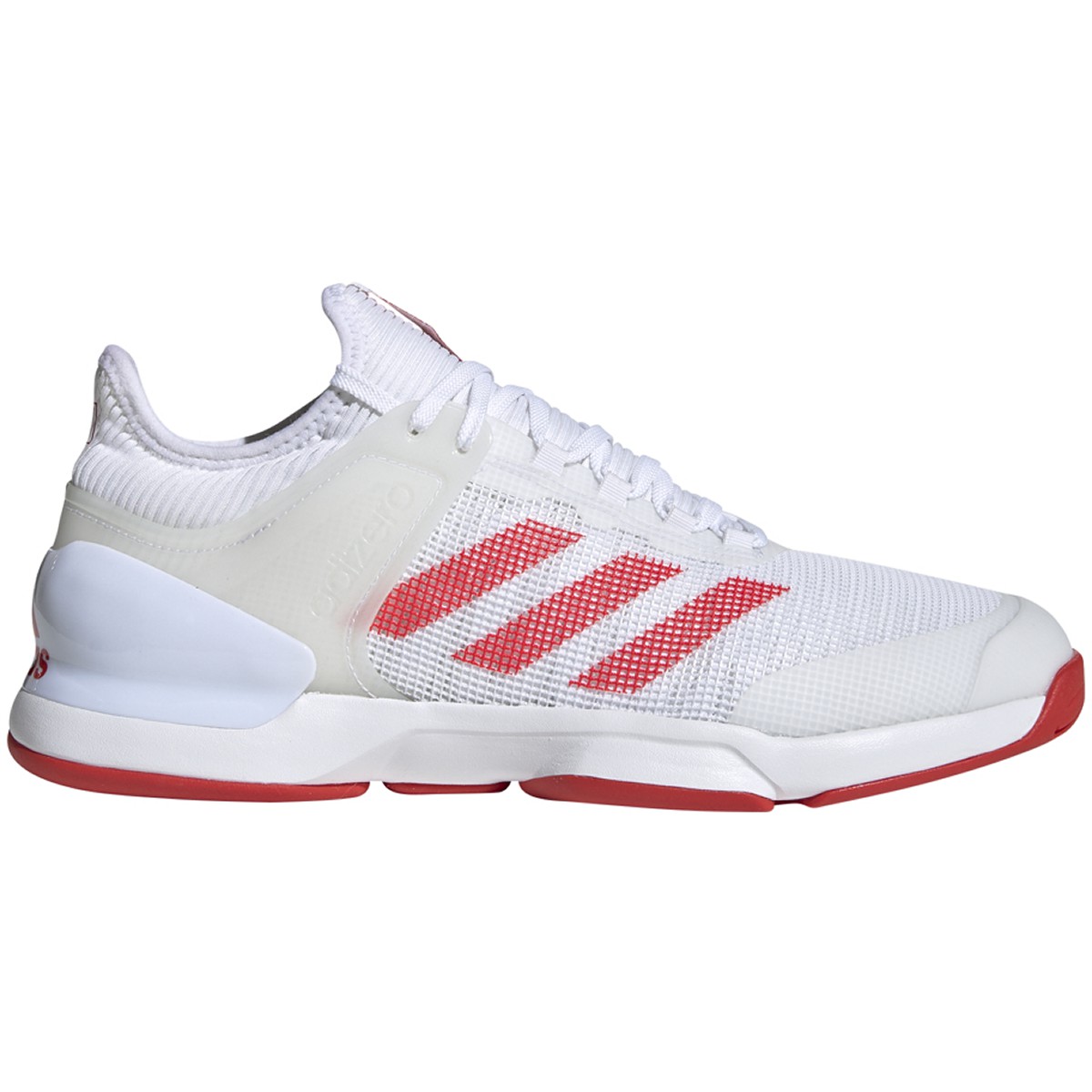 Adidas Men&amp;apos;s Adizero Ubersonic 2.0 Tennis Shoes (White/Active Red)