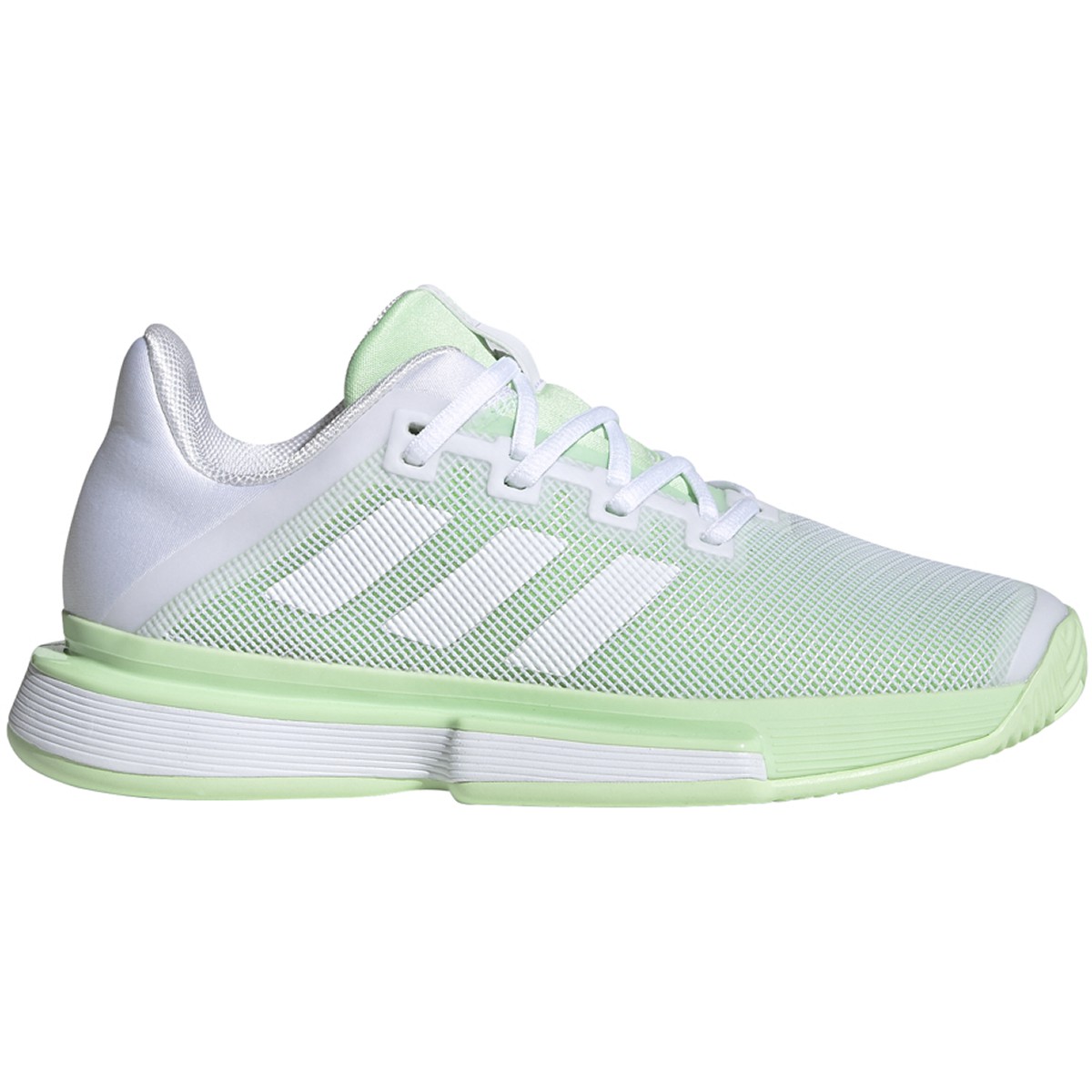 Adidas Women&amp;apos;s SoleMatch Bounce Tennis Shoes (White/Glow Green)