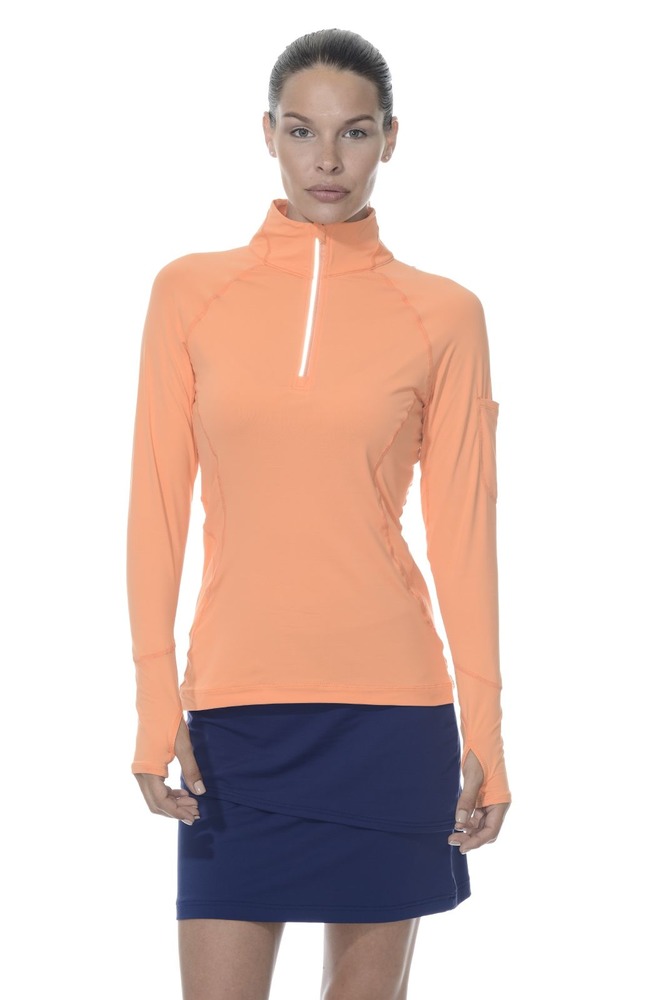 BloqUV Women's Sun Protective Mock Zip Long Sleeve Athletic Top