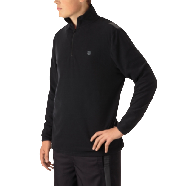 K-Swiss Men&amp;apos;s Long Sleeve Quarter Zip Tennis Pullover (Puma Black/Dark Shadow)