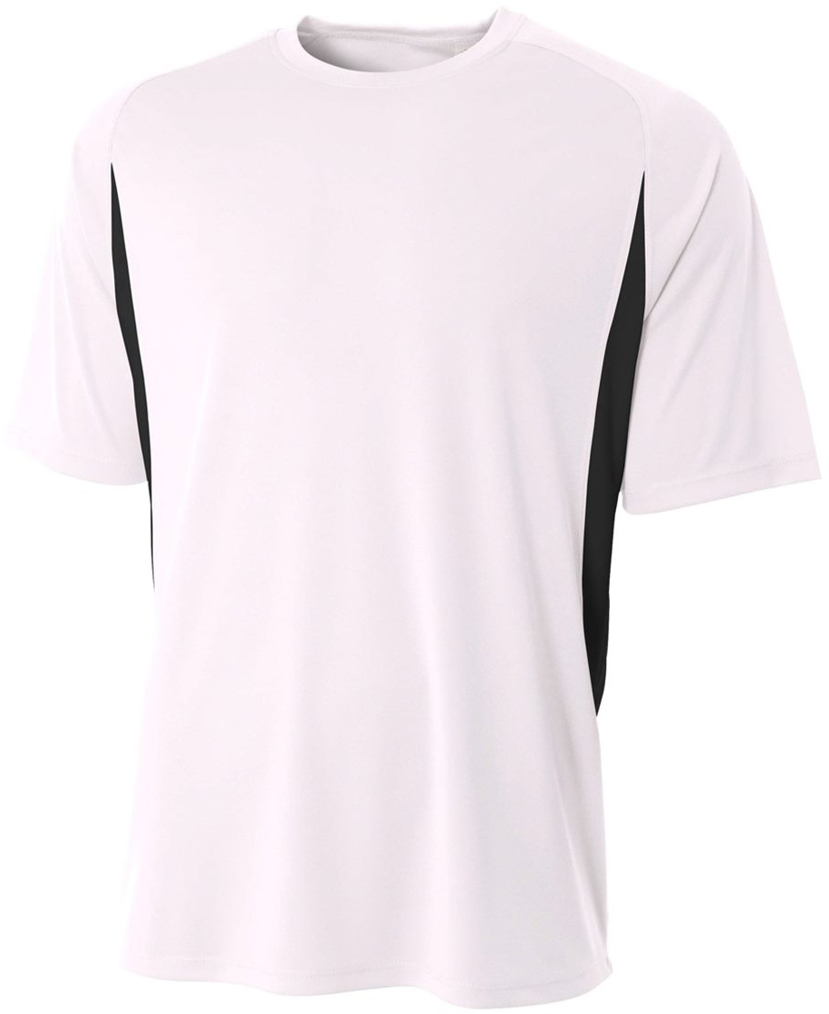 A4 Men's Performance Color Block Crew Shirt (White)