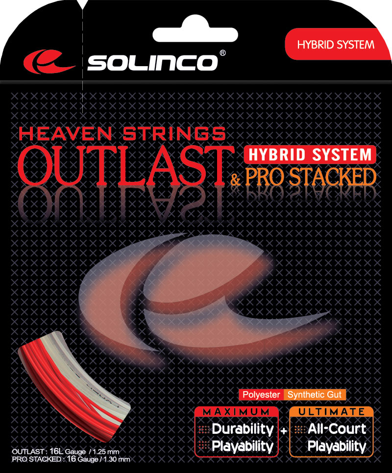 Solinco Hybrid Outlast 16L/Pro Stacked 16g Tennis String