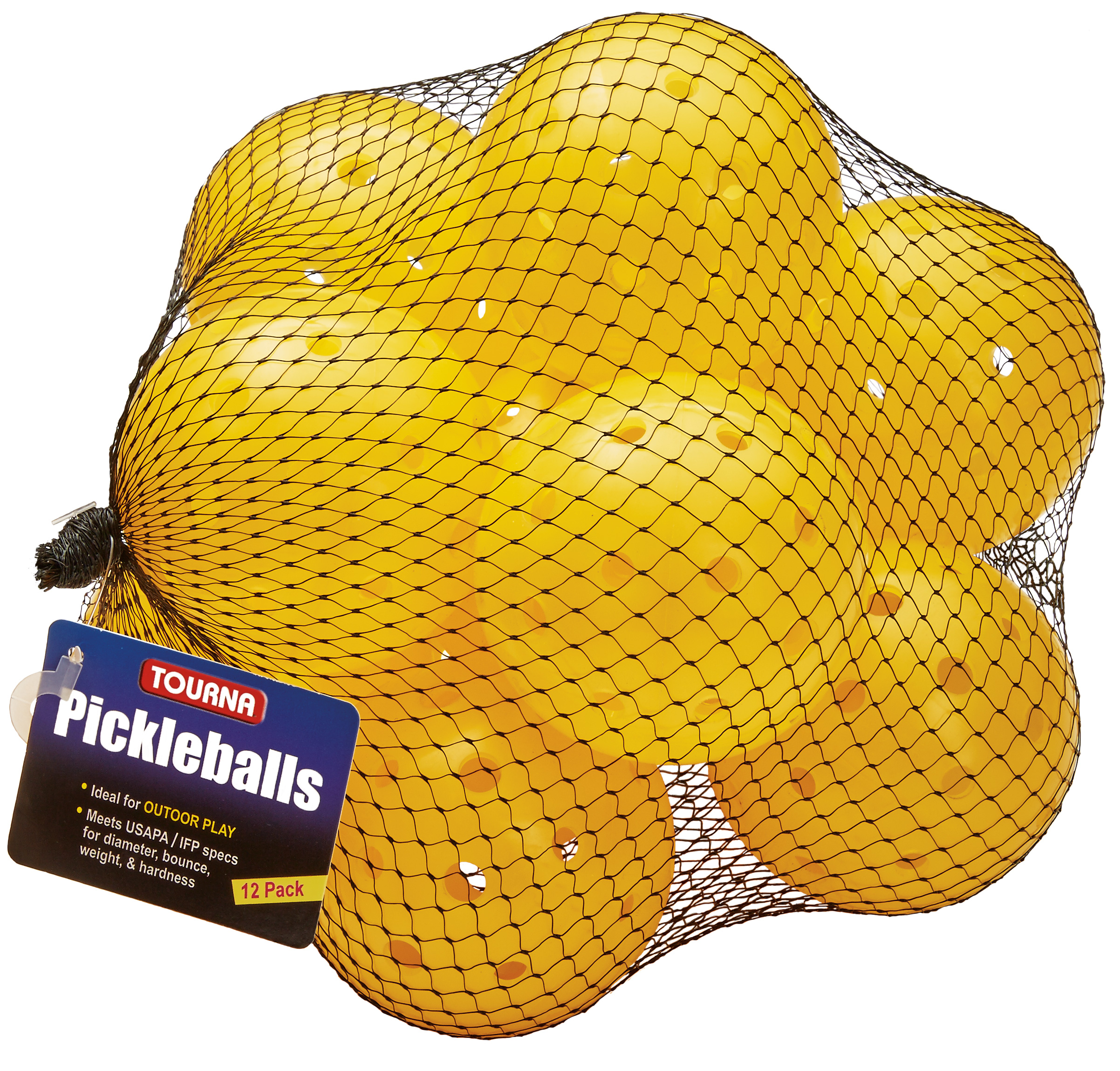 Tourna Outdoor Optic Yellow Pickleballs (12-Pack)