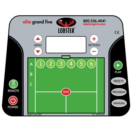 Lobster Elite Grand Five Control Panel Assembly for the EL05 Tennis Ball Machine