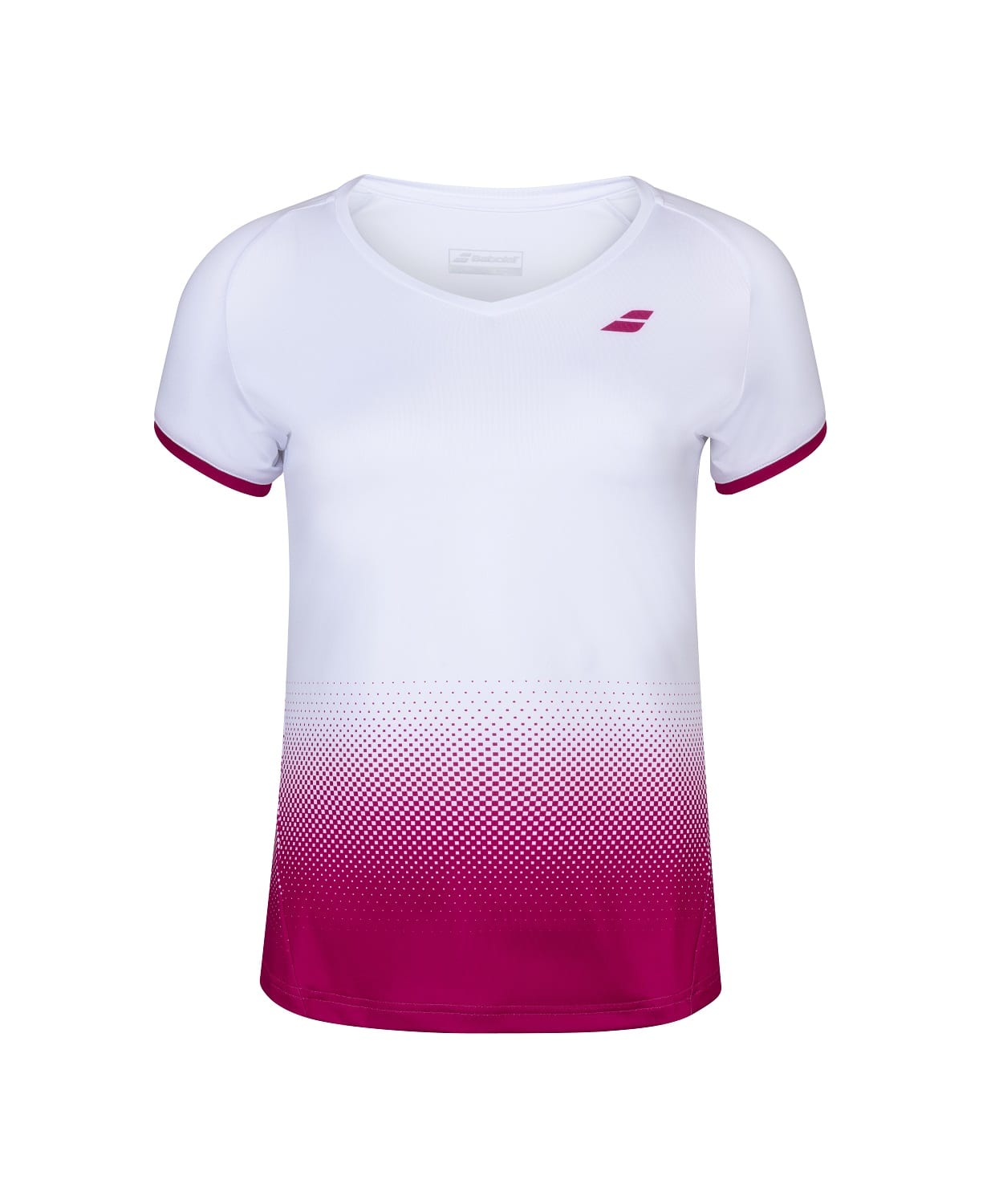 Babolat Women&amp;apos;s Compete Cap Sleeve Tennis Top w/ Fiber-Dry Polyester (White/Vivacious Red)