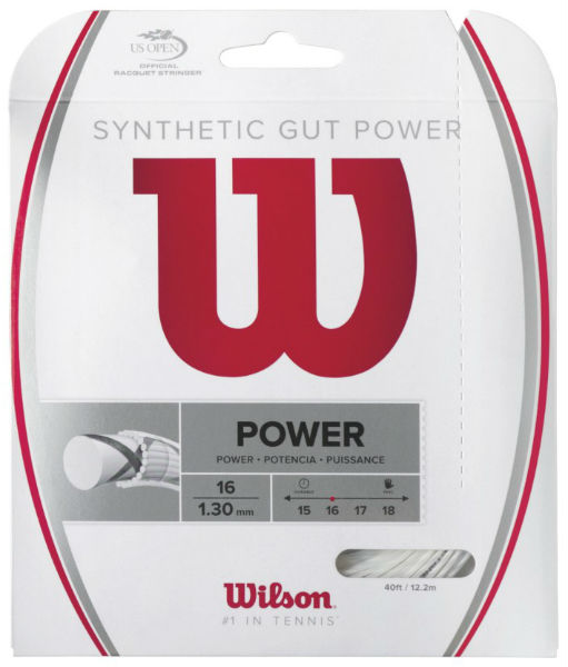 Wilson Synthetic Gut Power 16g White Tennis String (Set)
