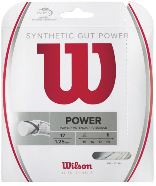 Wilson Synthetic Gut Power 17g White Tennis String (Set)