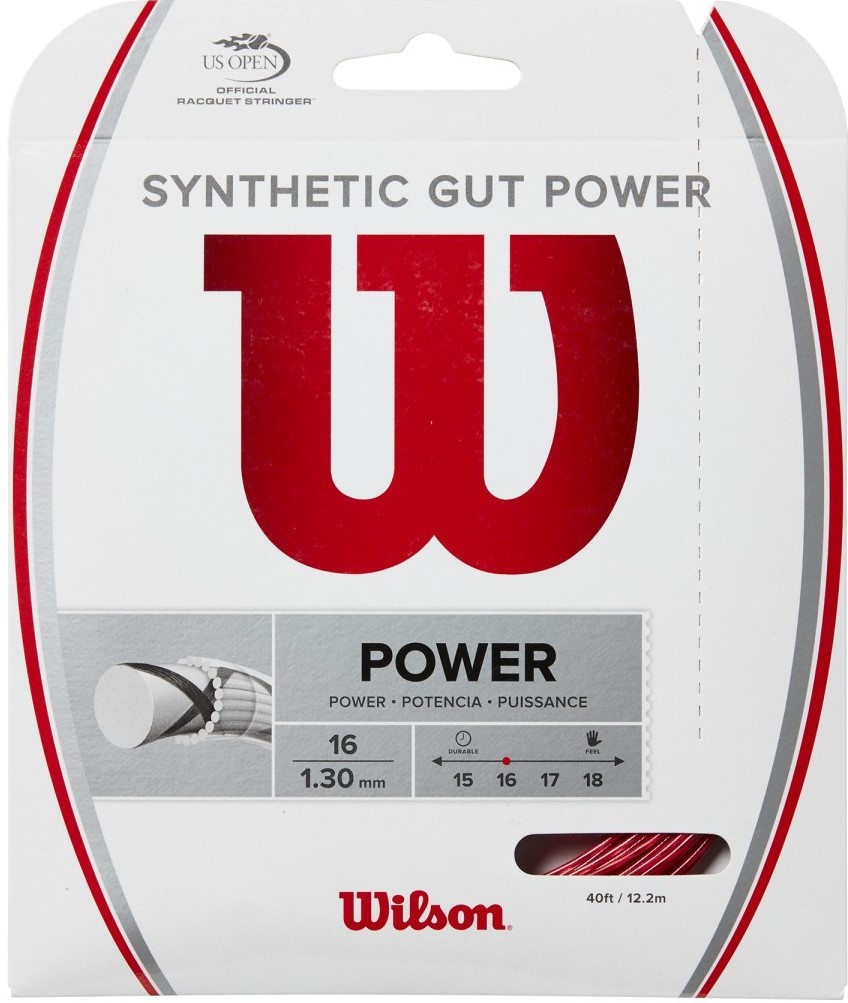 Wilson Synthetic Gut Power 16g Red Tennis String (Set)