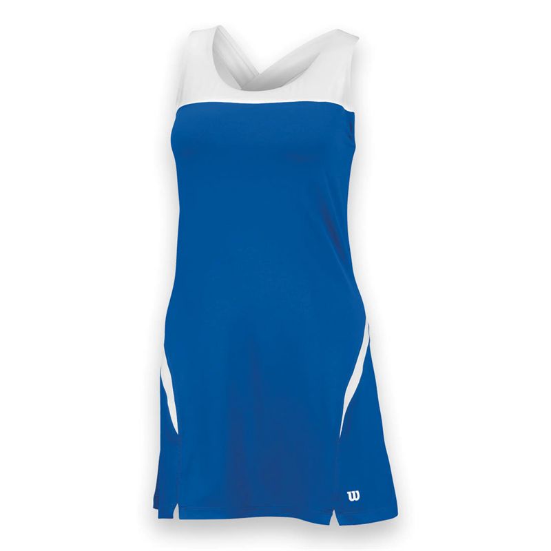 Wilson Women&amp;apos;s Team Tennis Dress (Blue/White)