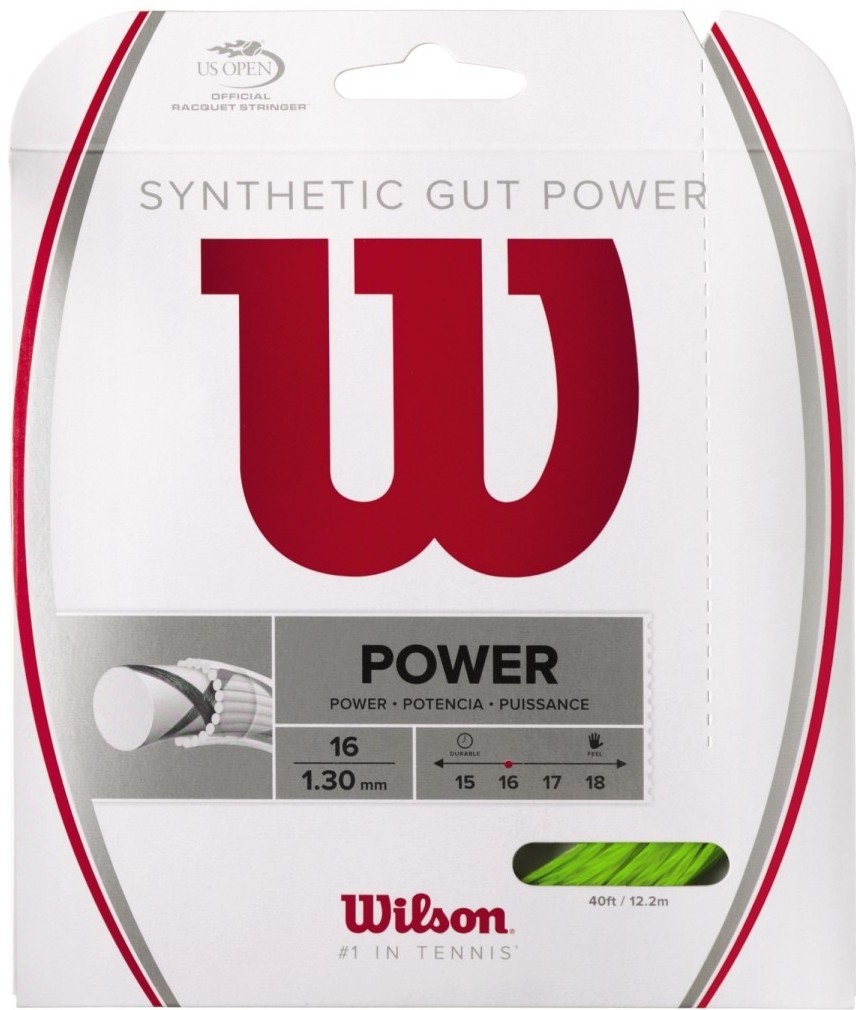 Wilson Synthetic Gut Power 16g Lime Green Tennis String (Set)