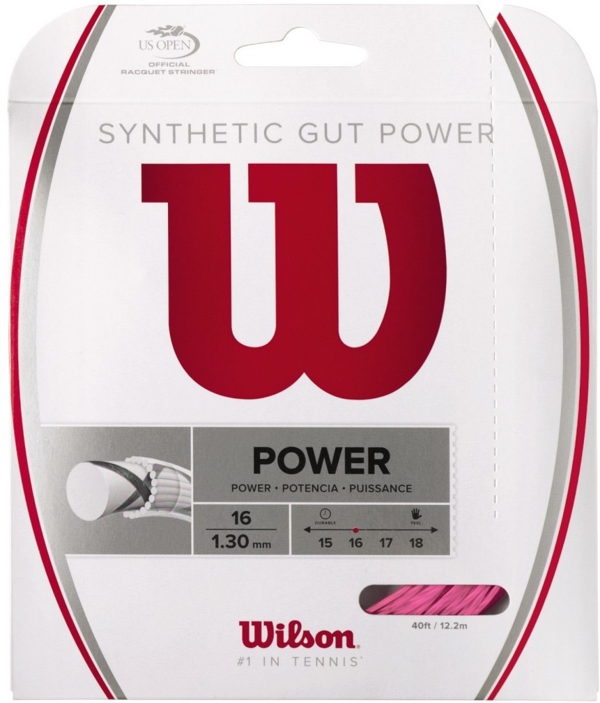 Wilson Synthetic Gut Power 16g Pink Tennis String (Set)