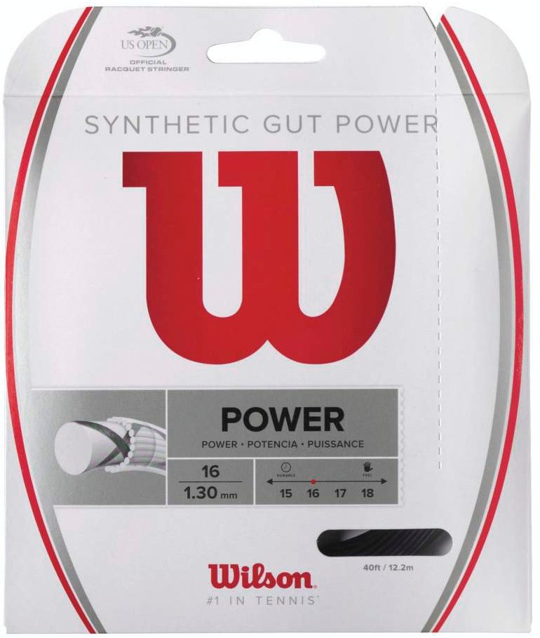 Wilson Synthetic Gut Power 17g Black Tennis String (Set)